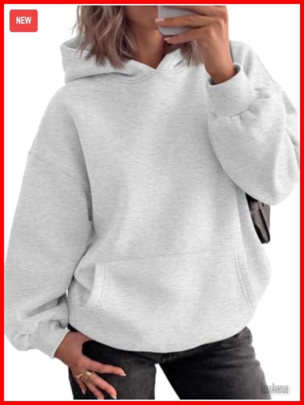 Oversized Microfleece Lined Hoodie Kangaroo Pocket Sweatshirt